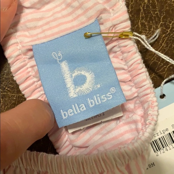 Bella Bliss baby striped seersucker bathing suit - Picture 4 of 6